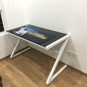 Bàn Gaming Z- Desk Mặt Kính Cường Lực Trắng