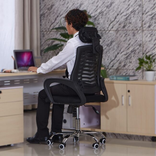 Ghế Văn Phòng Lưng Xương Cá Tựa Đầu Chân Xoay VP410 - Hình ảnh 5