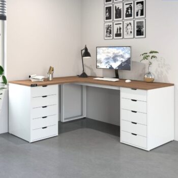 Bàn Ikea Góc L 2 Hộc Tủ ( Thiết Kế Theo Yêu Cầu )