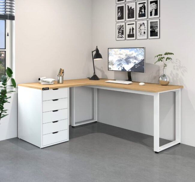 Bàn Ikea Góc L 1 Hộc Tủ ( Thiết Kế Theo Yêu Cầu )
