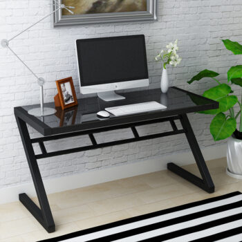 Bàn Gaming Z- Desk Mặt Kính Cường Lực Đen