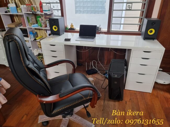 Bàn Ikea 2 Hộc Tủ Trắng ( Mặt Tùy Biến Màu Sắc ) - Hình ảnh 4