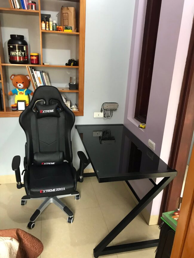 Bàn Gaming Z- Desk Mặt Kính Cường Lực Đen - Hình ảnh 4
