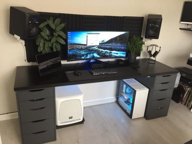 Bàn Ikea 2 Hộc Tủ Đen ( Mặt Tùy Biến Màu Sắc ) - Hình ảnh 9