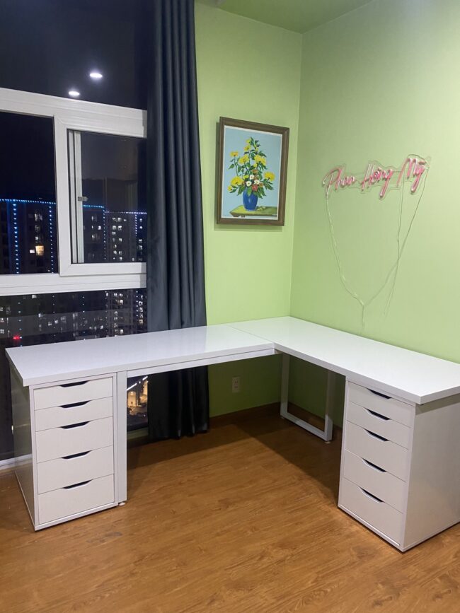 Bàn Ikea Góc L 2 Hộc Tủ ( Thiết Kế Theo Yêu Cầu ) - Hình ảnh 6