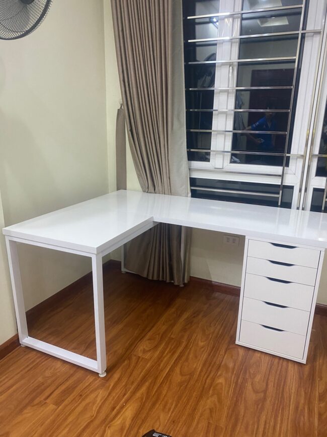 Bàn Ikea Góc L 1 Hộc Tủ ( Thiết Kế Theo Yêu Cầu ) - Hình ảnh 2