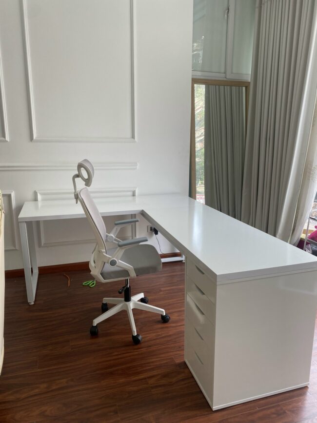 Bàn Ikea Góc L 1 Hộc Tủ ( Thiết Kế Theo Yêu Cầu ) - Hình ảnh 5
