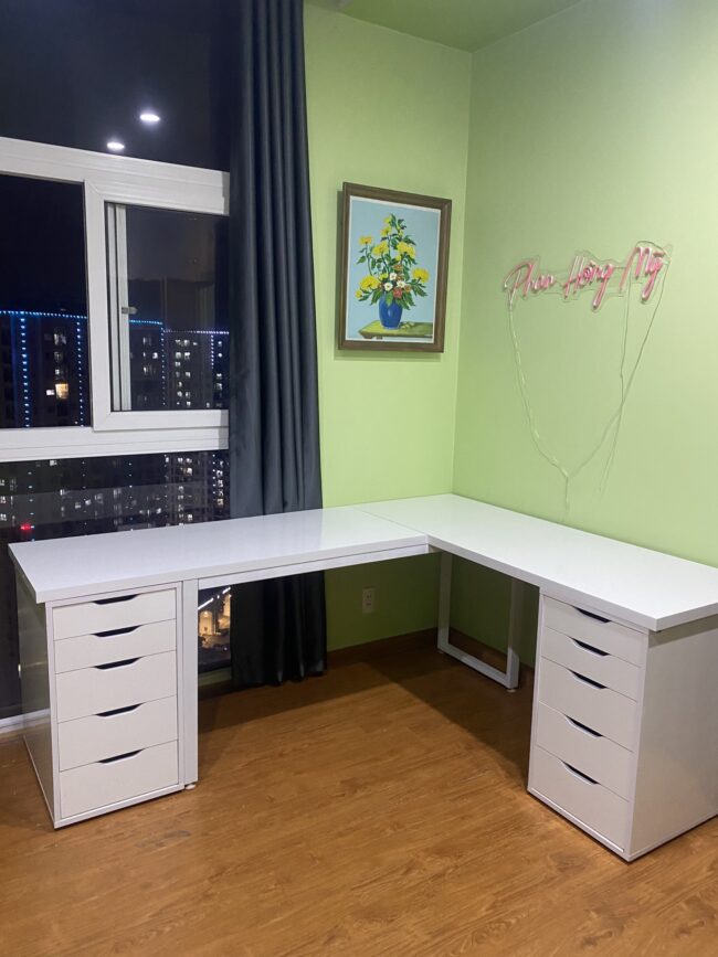 Bàn Ikea Góc L 2 Hộc Tủ ( Thiết Kế Theo Yêu Cầu ) - Hình ảnh 2
