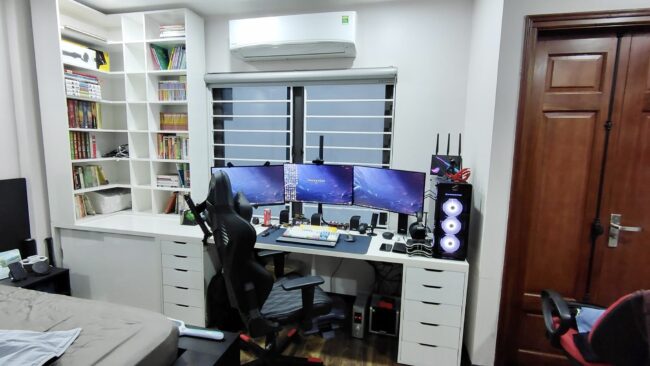 Bàn Ikea 2 Hộc Tủ Trắng ( Mặt Tùy Biến Màu Sắc ) - Hình ảnh 3