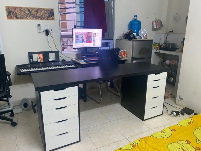 Bàn Ikea 2 Hộc Tủ Đen ( Mặt Tùy Biến Màu Sắc ) - Hình ảnh 13