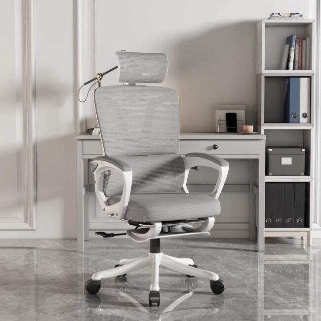 Ghế Công Thái Học Cao Cấp S07 Trắng - Hình ảnh 9