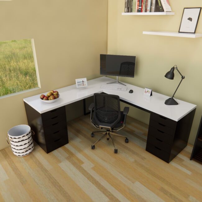 Bàn Ikea Góc L 2 Hộc Tủ ( Thiết Kế Theo Yêu Cầu ) - Hình ảnh 11
