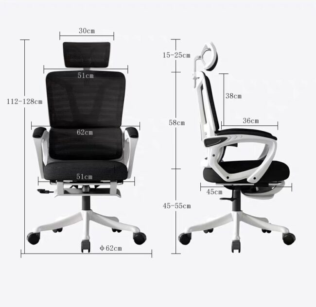 Ghế Công Thái Học Cao Cấp S07 Xám Ghi - Hình ảnh 9
