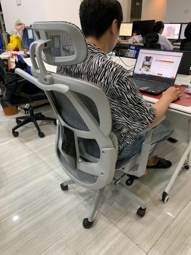 Ghế công thái học LIMO 919, ghế văn phòng thiết kế full lưới - Ghế chơi game làm việc, tặng kê chân - Hình ảnh 10