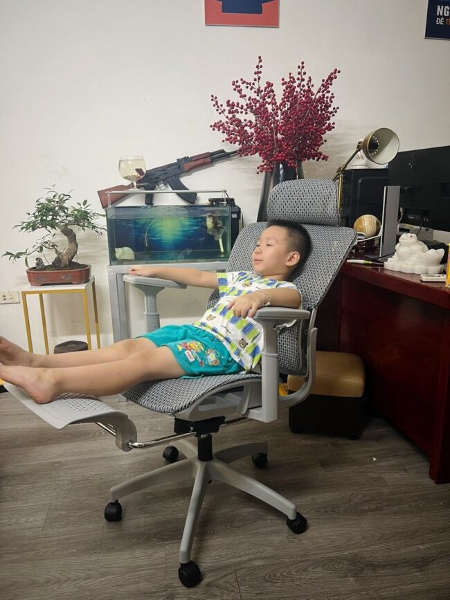 Ghế công thái học LIMO 919, ghế văn phòng thiết kế full lưới - Ghế chơi game làm việc, tặng kê chân - Hình ảnh 9