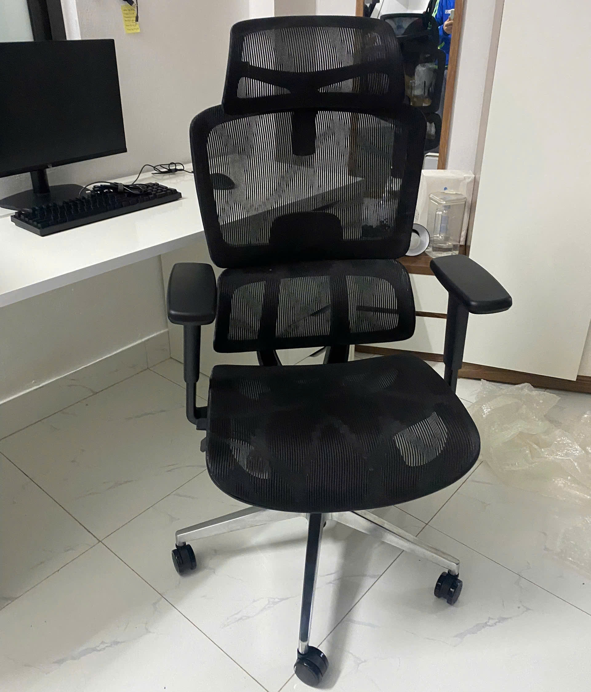 Ghế công thái học Solid M2 - Ghế chơi game, làm việc full lưới maxtric, chức năng xoay ngả kèm kê chân - Ảnh 4