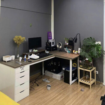 Bàn Ikea chữ L 1 Hộc Tủ - Chất liệu gỗ MDF Phủ Melamin Chống Thấm và Chống Xước - Ảnh 2