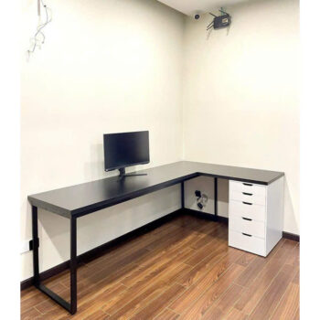Bàn Ikea chữ L 1 Hộc Tủ - Chất liệu gỗ MDF Phủ Melamin Chống Thấm và Chống Xước - Ảnh 4